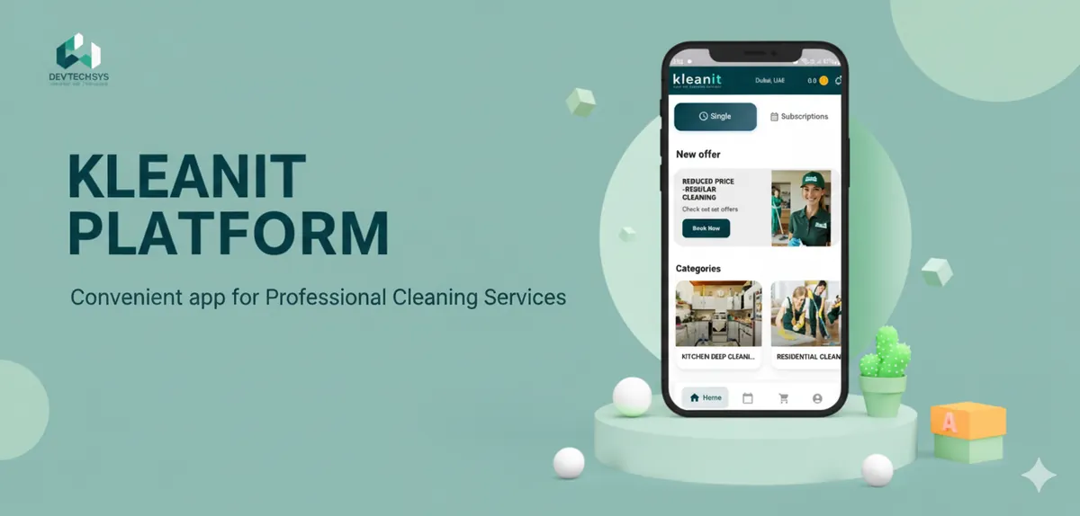 Kleanit cleaning-services booking app built by Inmorix